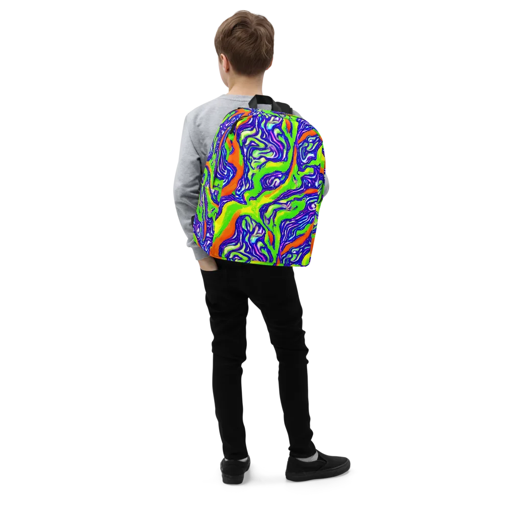Psychic Marbling on Minimalist Backpack — Right Front