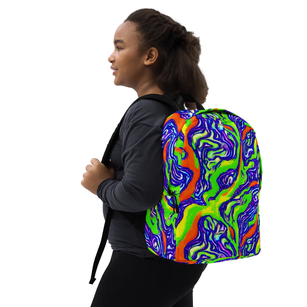 Psychic Marbling on Minimalist Backpack — Right Front