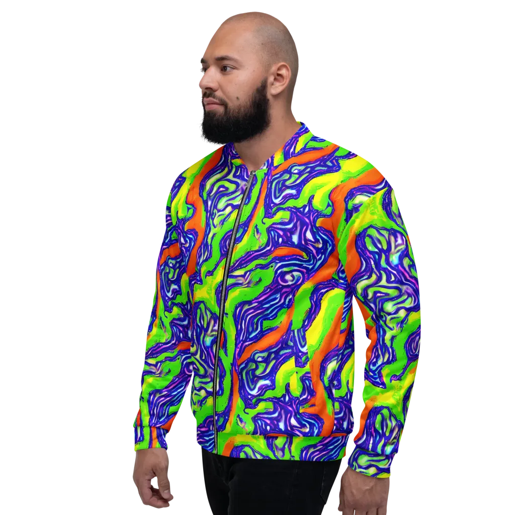 Psychic Marbling on Bomber Jacket — Left