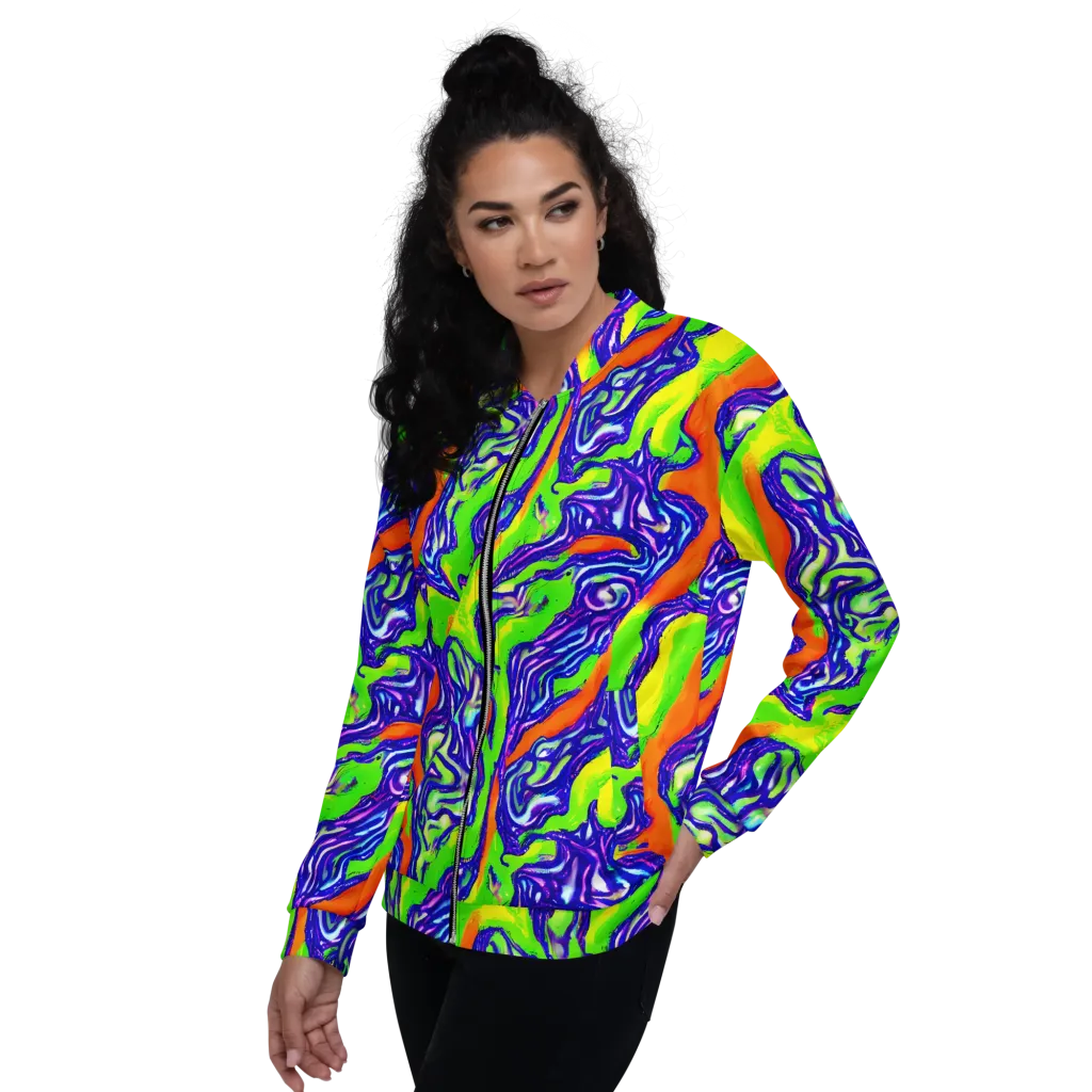 Psychic Marbling on Bomber Jacket — Left