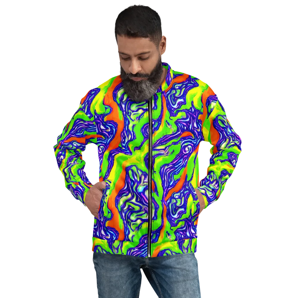 Psychic Marbling on Bomber Jacket — Front
