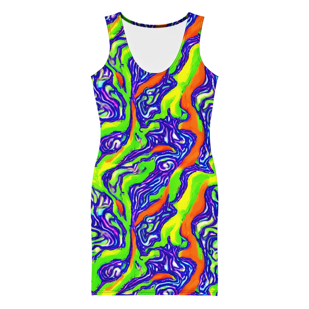 Psychic Marbling on Bodycon Dress — Front