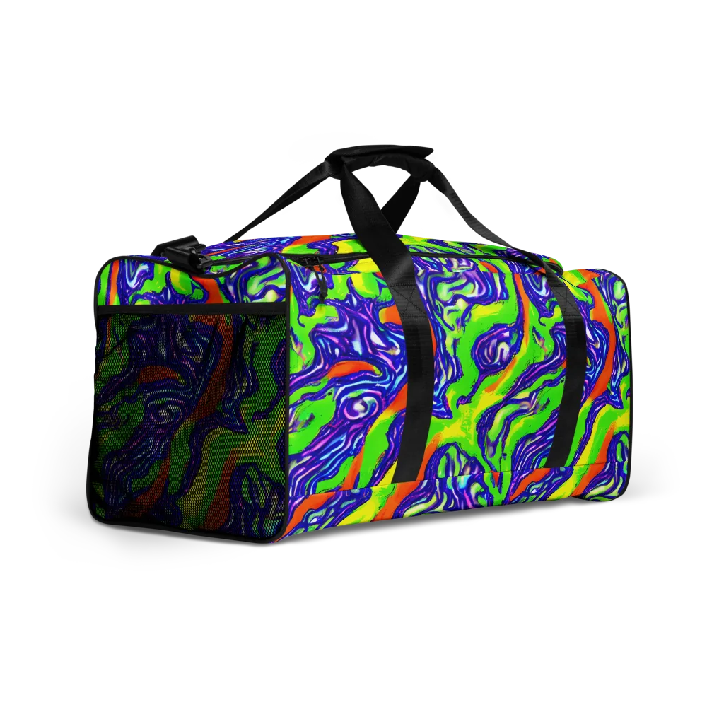 Psychic Marbling on Duffle Bag — Right Front