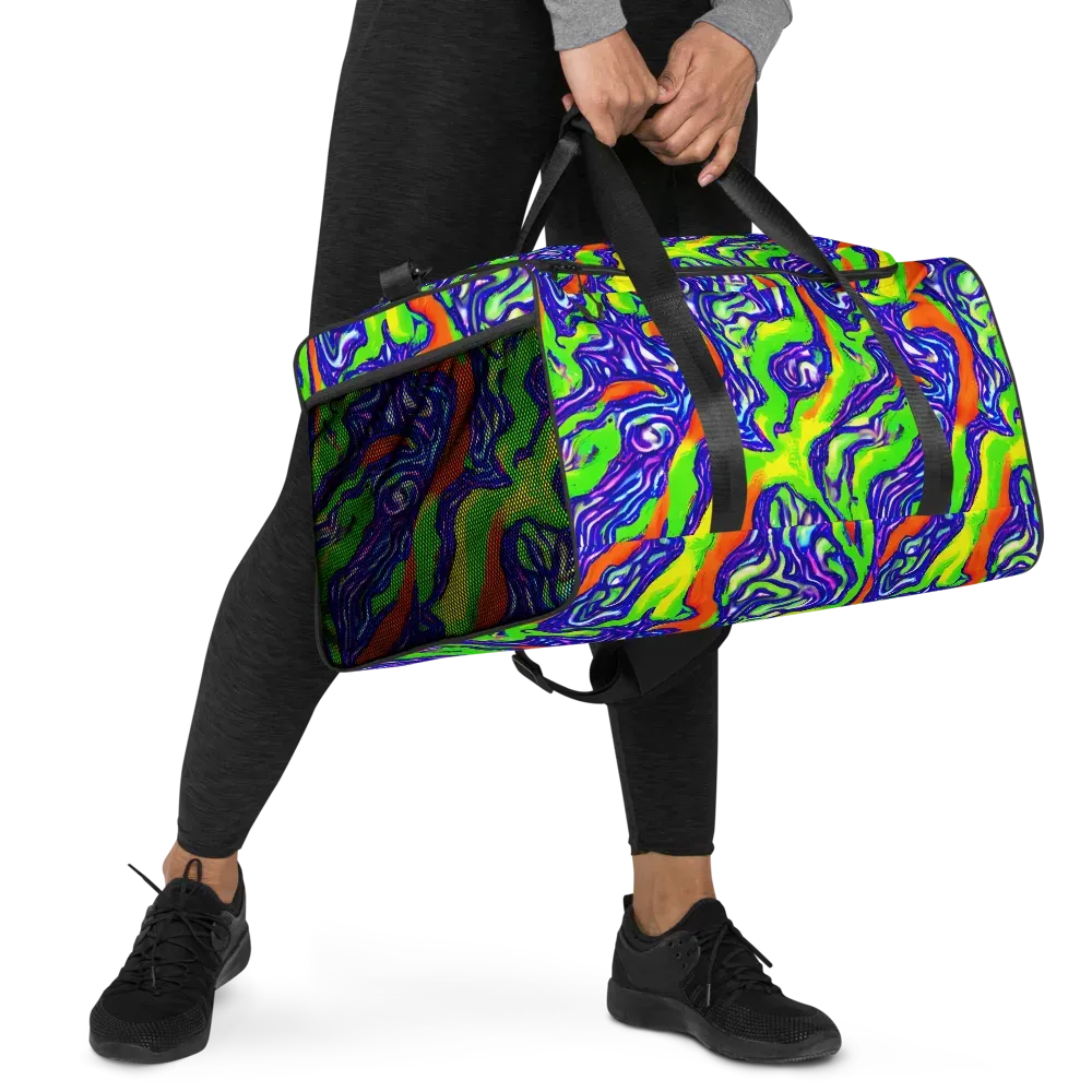 Psychic Marbling on Duffle Bag — Right Front