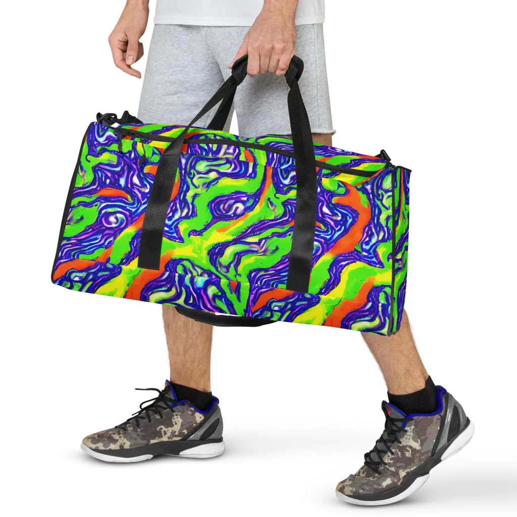 Psychic Marbling on Duffle Bag — Front
