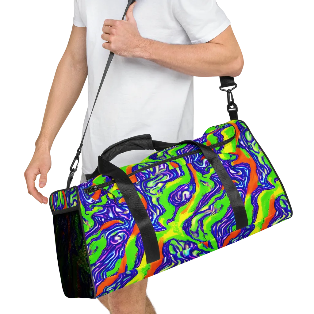 Psychic Marbling on Duffle Bag — Right Front