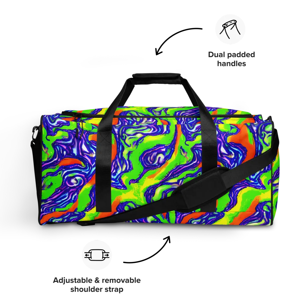 Psychic Marbling on Duffle Bag — Front
