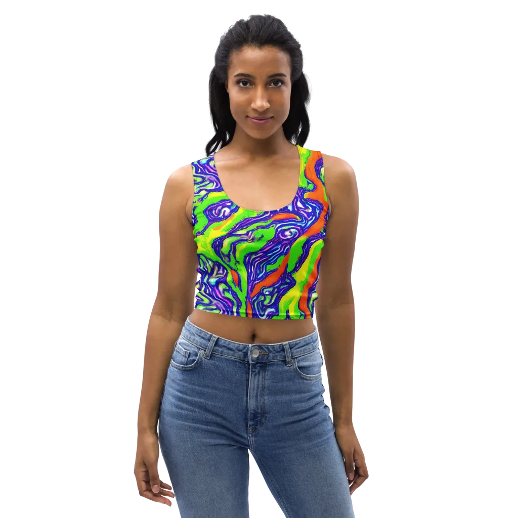 Psychic Marbling on Crop Top — Front