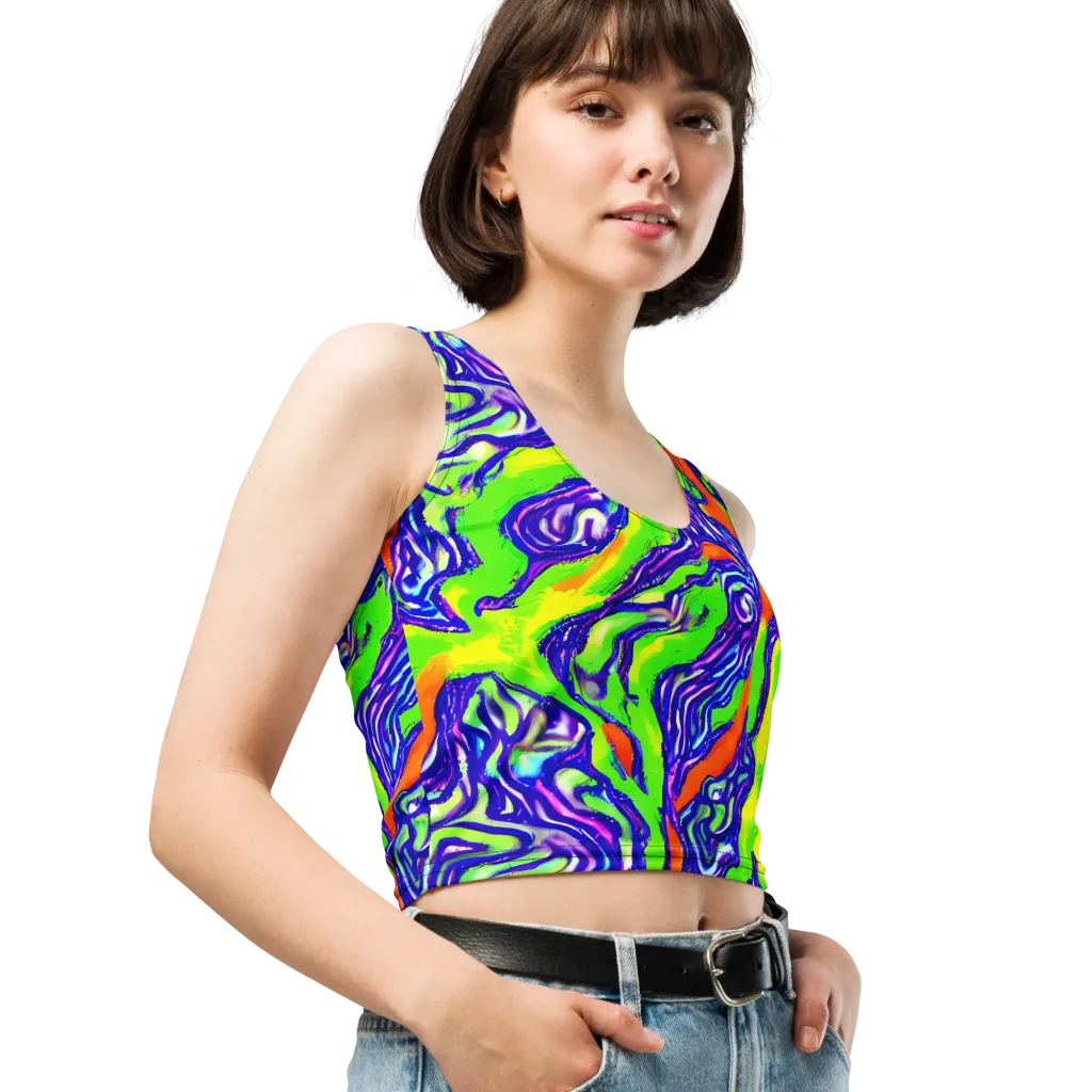 Psychic Marbling on Crop Top — Right Front