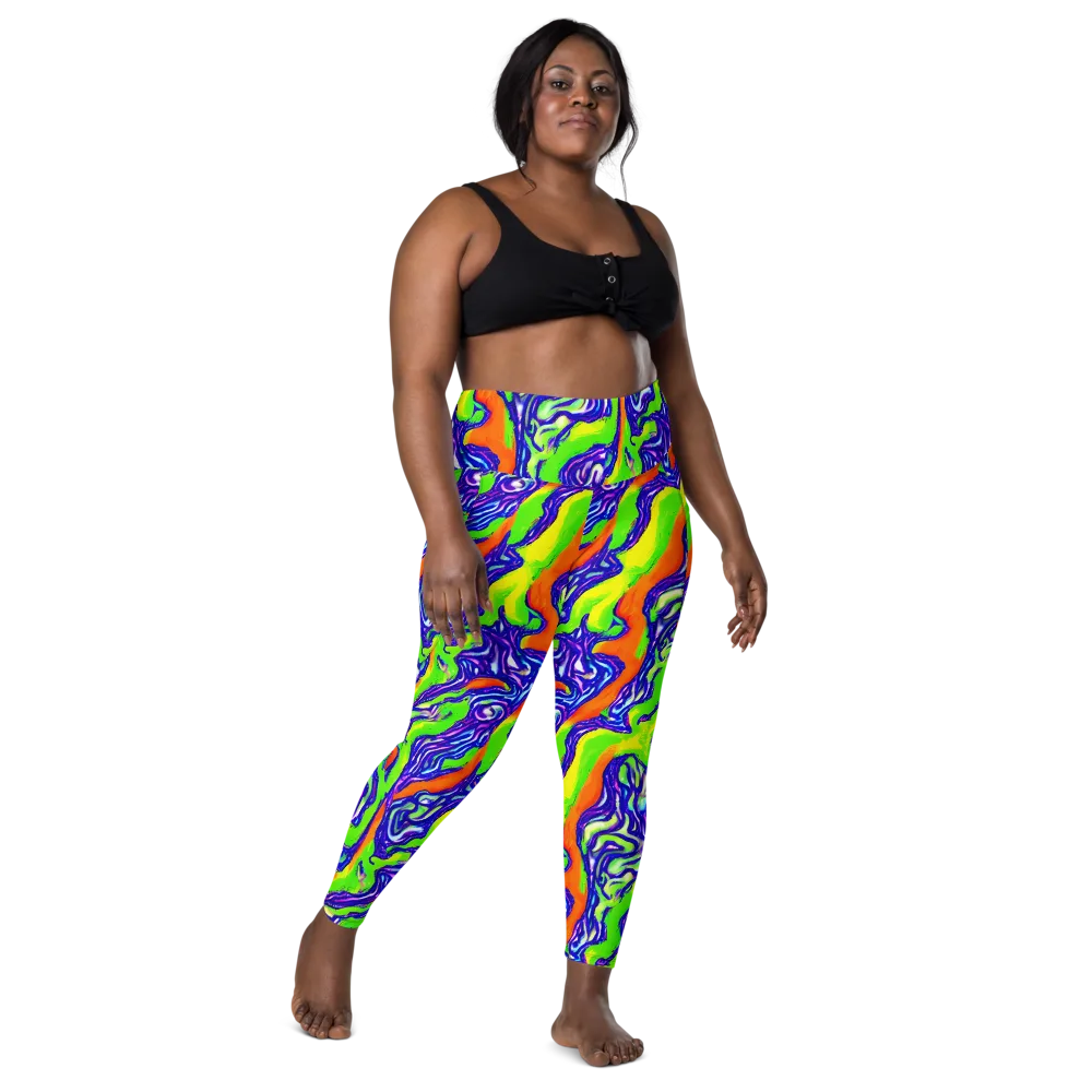 Psychic Marbling on Leggings with Pockets — Front