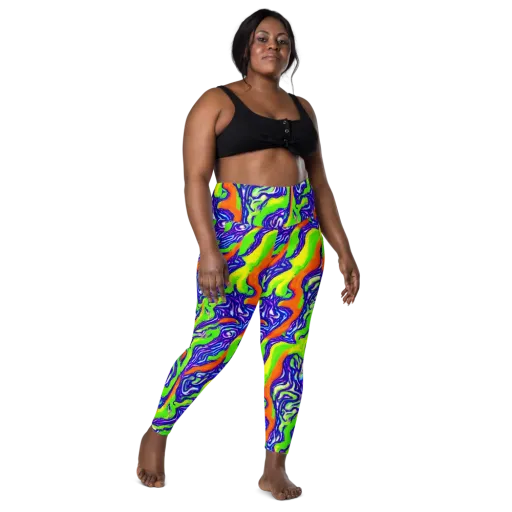 Psychic Marbling on a Leggings with Pockets