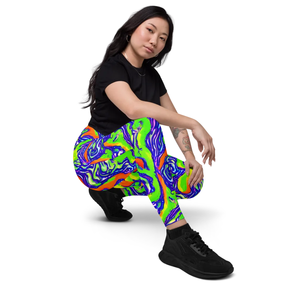 Psychic Marbling on Leggings with Pockets — Right Front