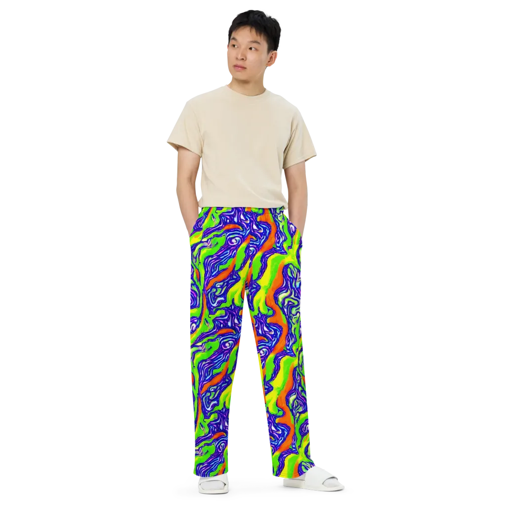 Psychic Marbling on Wide-Leg Pants — Front