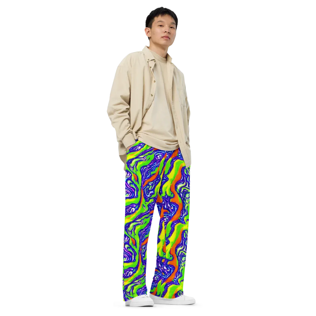Psychic Marbling on Wide-Leg Pants — Right Front