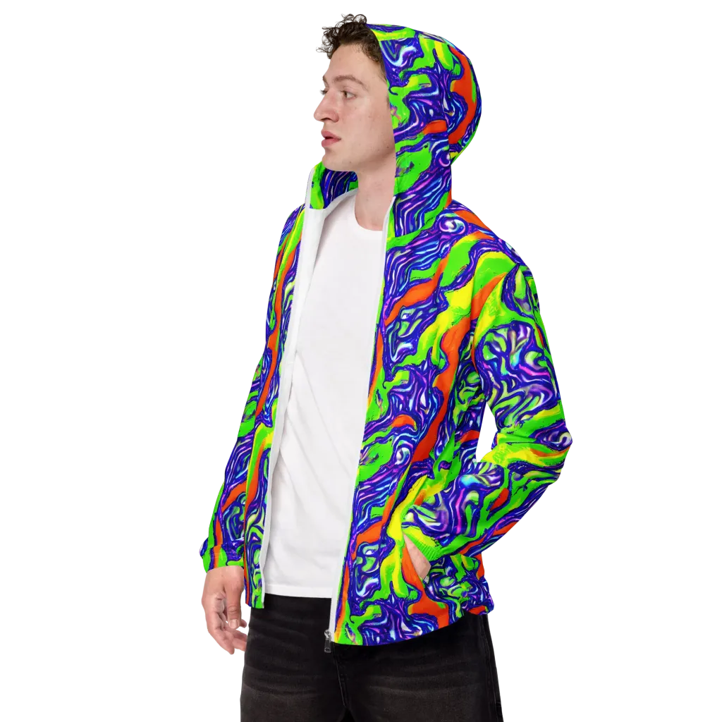 Psychic Marbling on Men's Windbreaker — Left Front