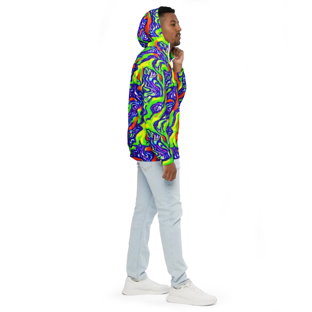Psychic Marbling on Men's Windbreaker — Right