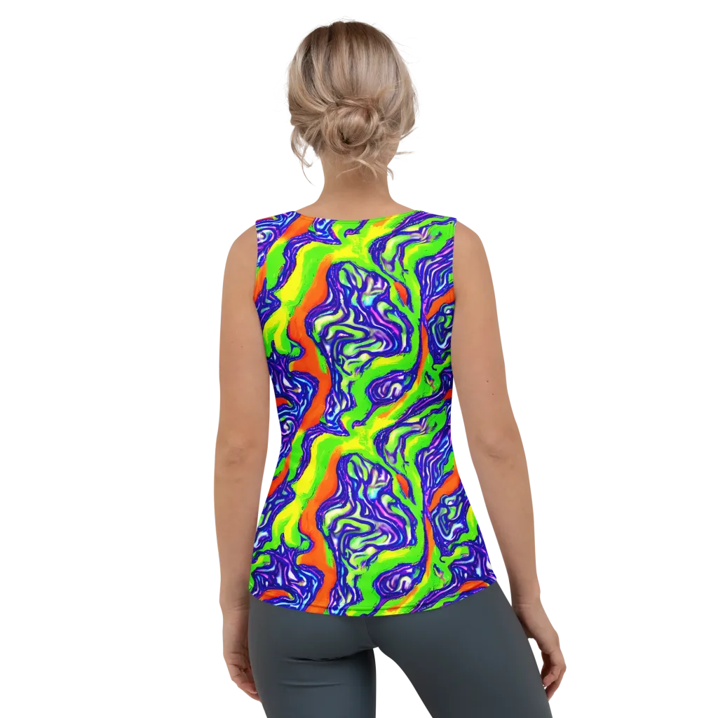 Psychic Marbling on Women's Tank Top — Back