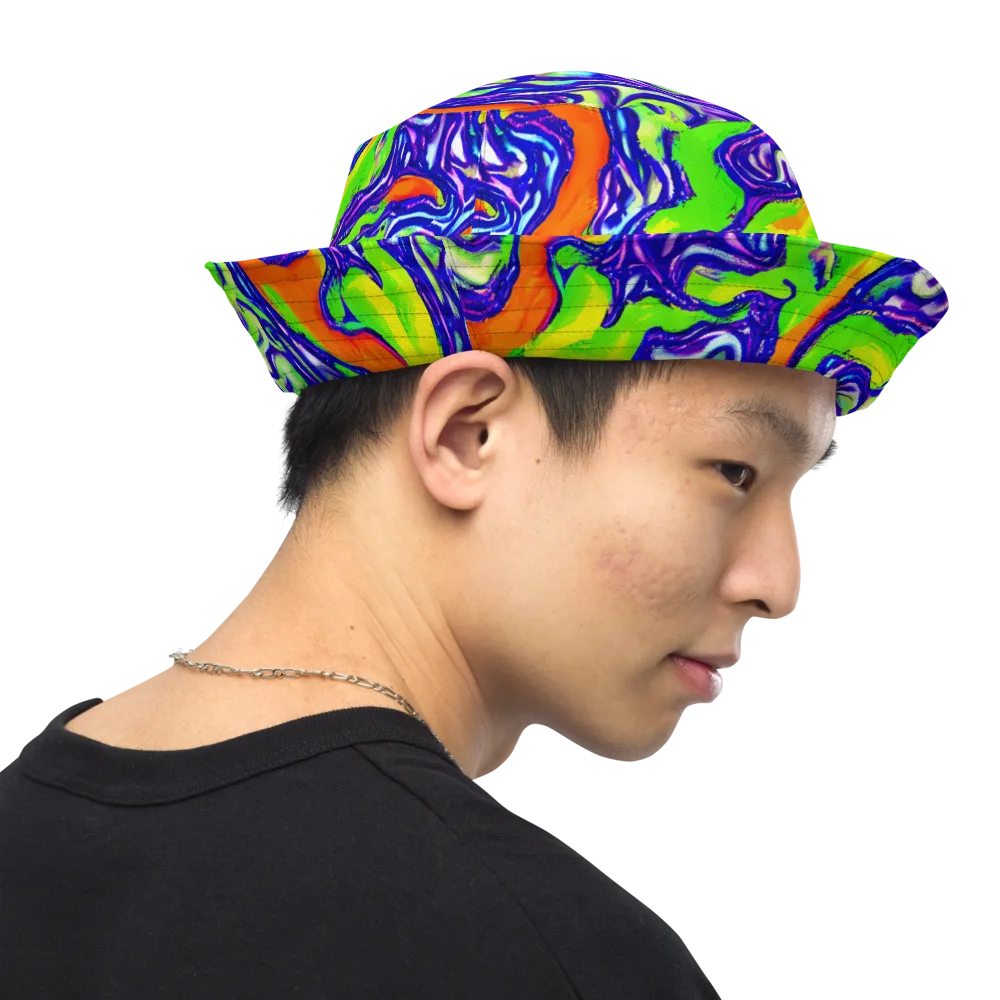 Psychic Marbling on Reversible Bucket Hat — Right Outside