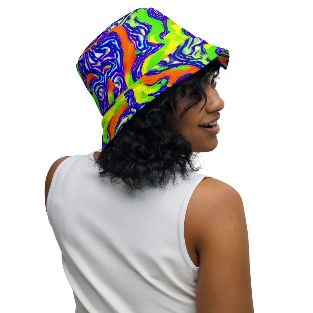 Psychic Marbling on Reversible Bucket Hat — Right Outside