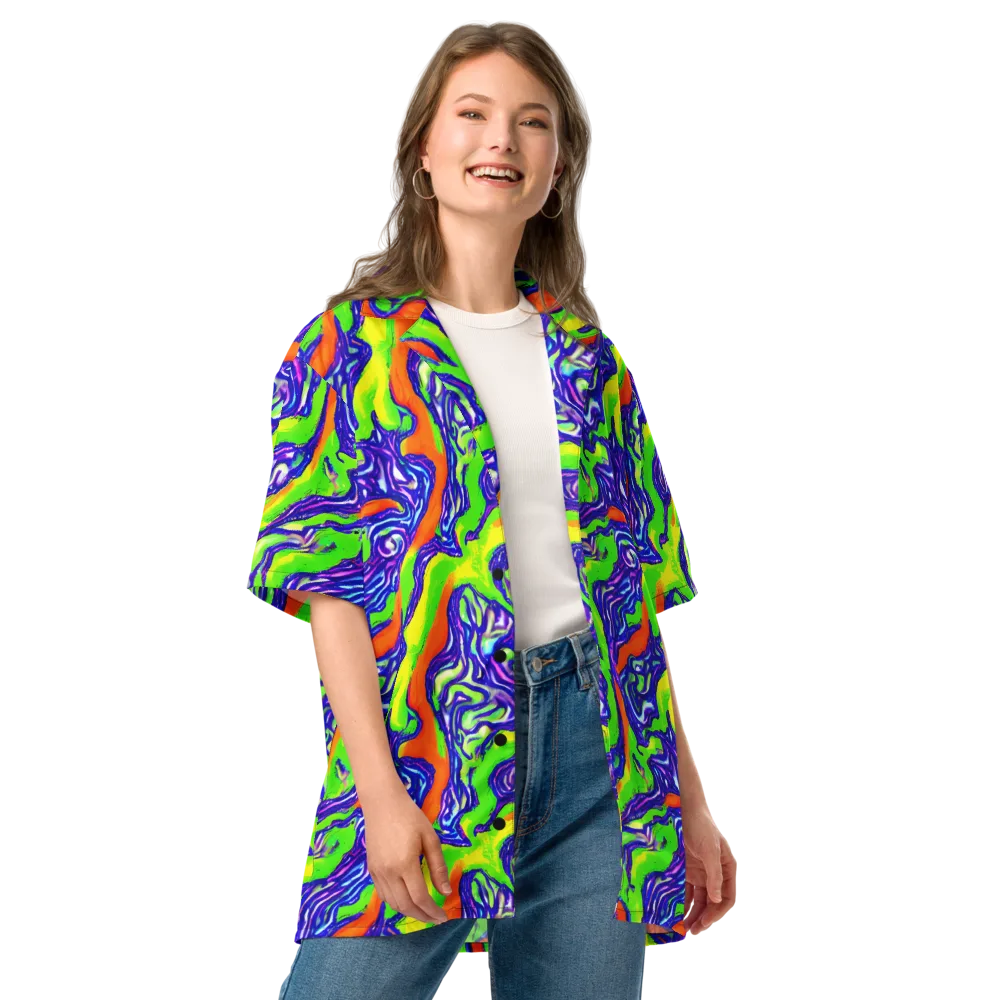 Psychic Marbling on Button Shirt — Front