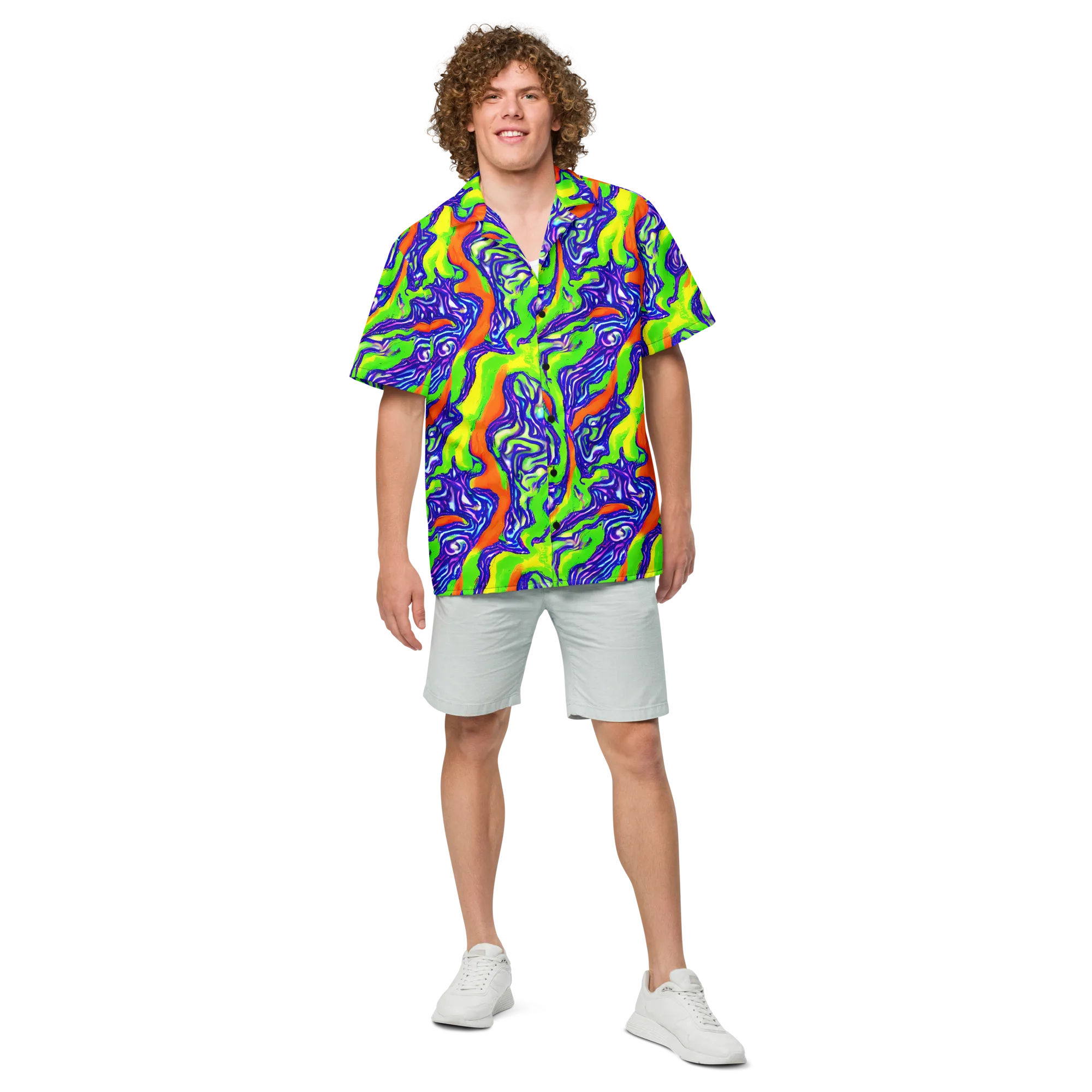 Psychic Marbling on Button Shirt — Front
