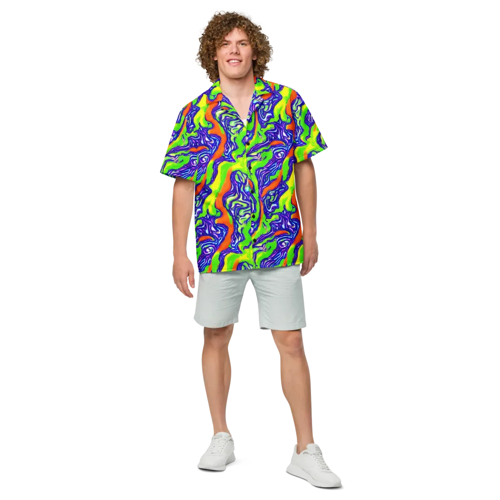 Psychic Marbling on Button Shirt — Front