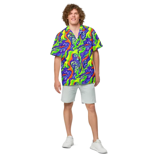 Psychic Marbling on a Button Shirt