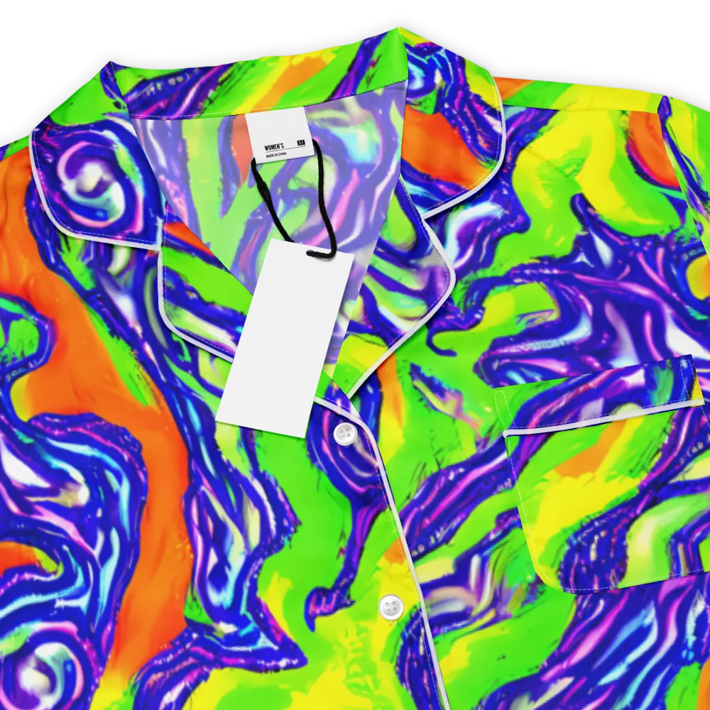 Psychic Marbling on Women's Short Sleeve Pajama Top — Product details