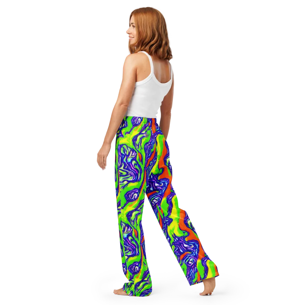Psychic Marbling on Women's Pajama Pants — Back