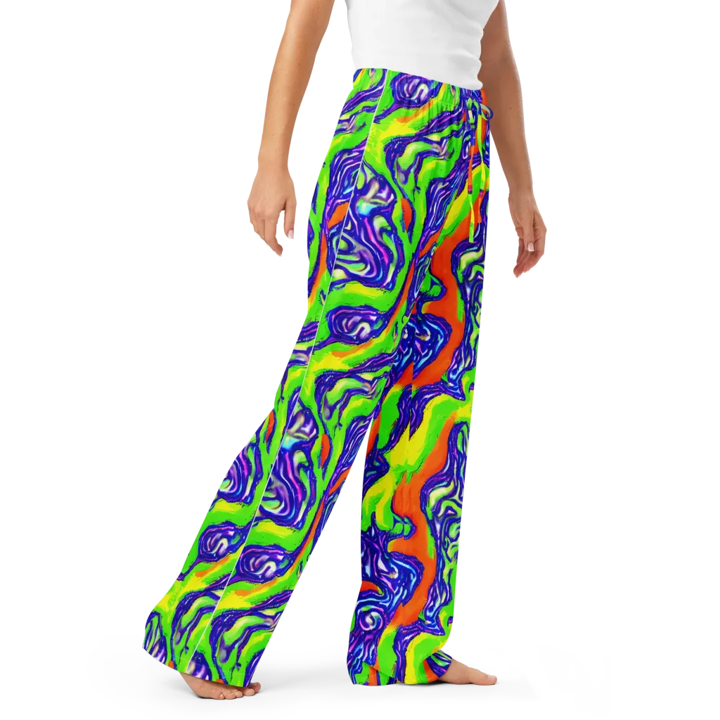 Psychic Marbling on Women's Pajama Pants — Right Front
