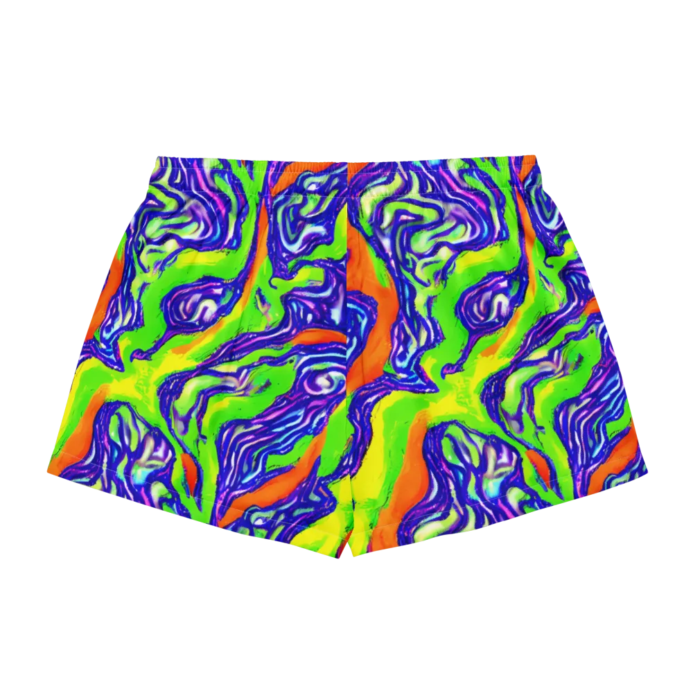 Psychic Marbling on Women's Pajama Shorts — Back