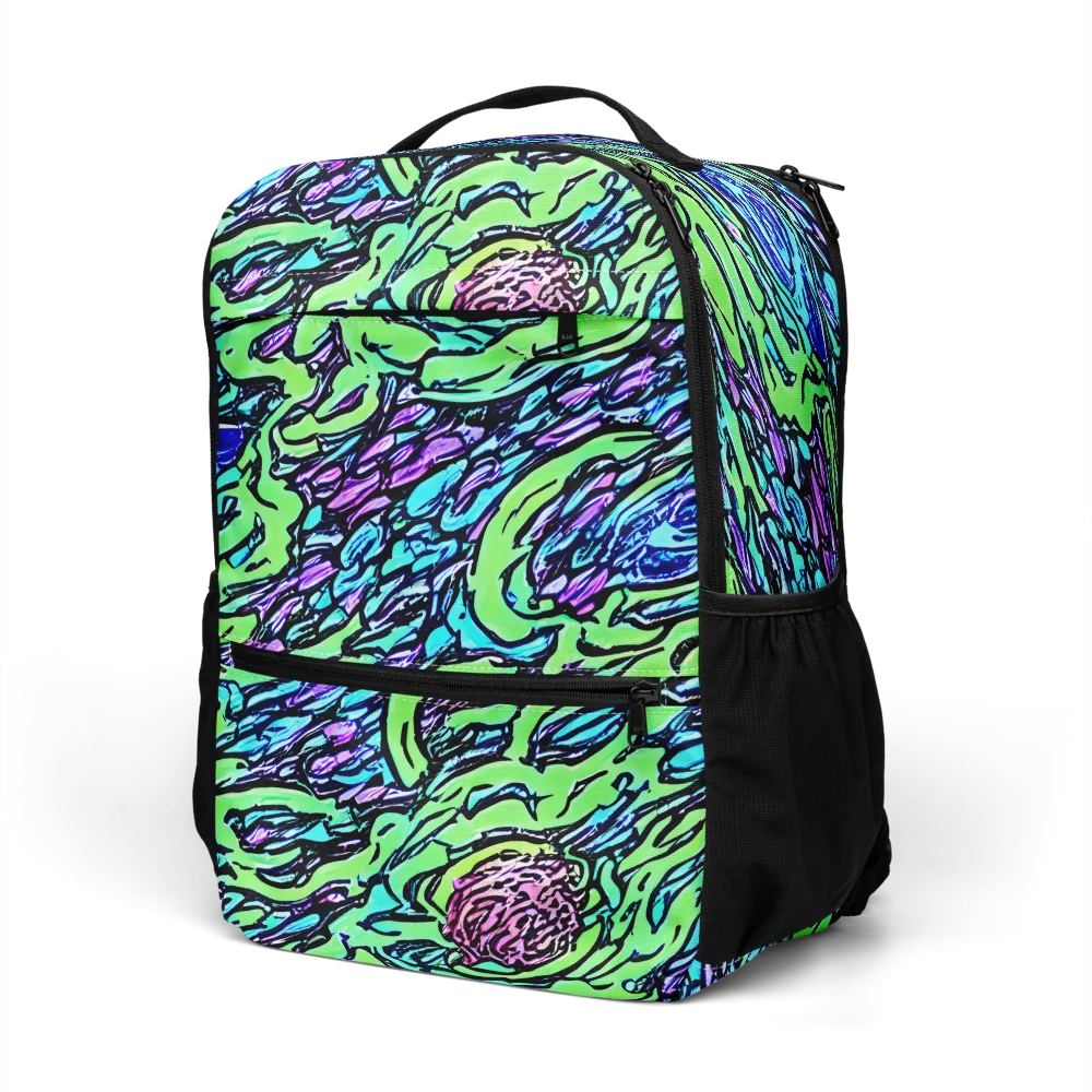 Neon Bloom Current on Utility Backpack — Left Front
