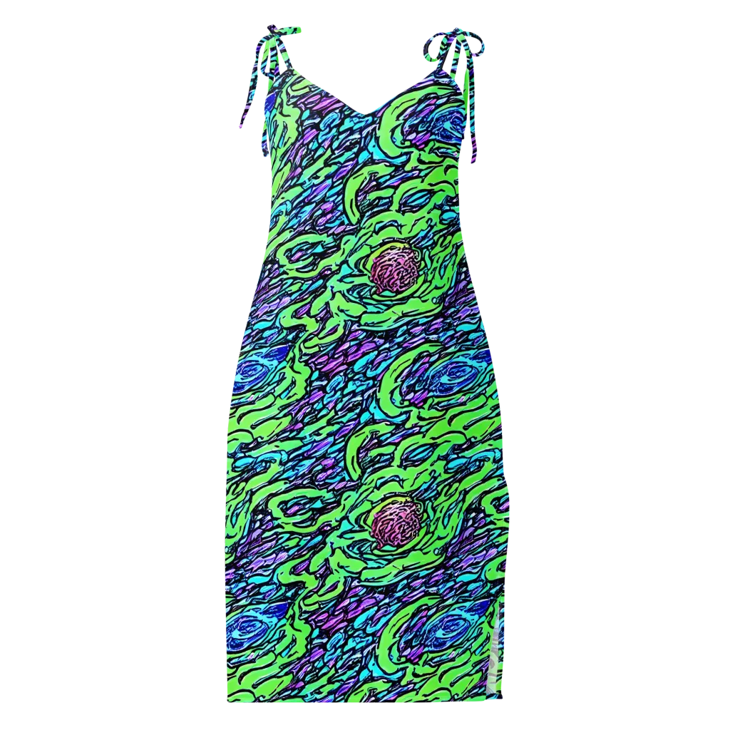 Neon Bloom Current on Slip Dress — Front