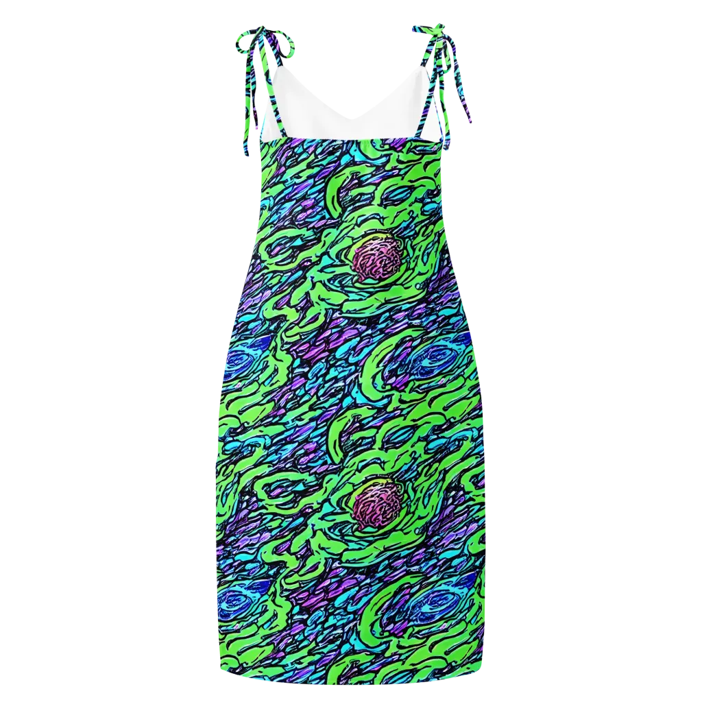 Neon Bloom Current on Slip Dress — Back