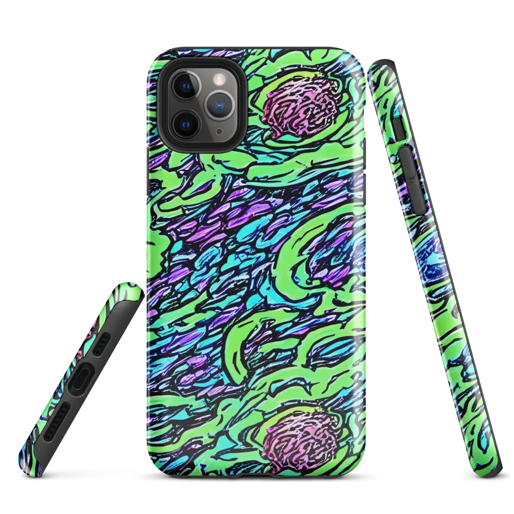 Neon Bloom Current on Tough Case for iPhone® — Front