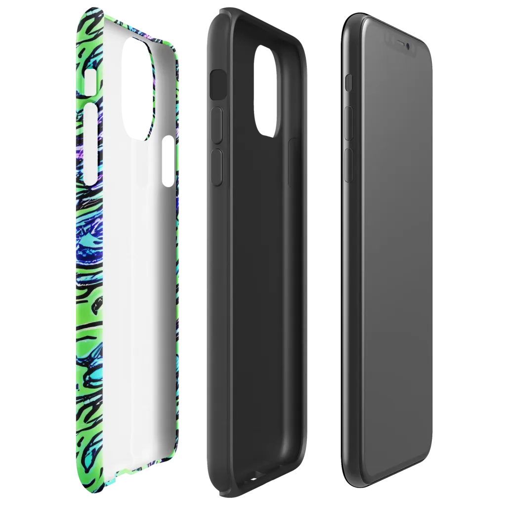 Neon Bloom Current on Tough Case for iPhone® — Right