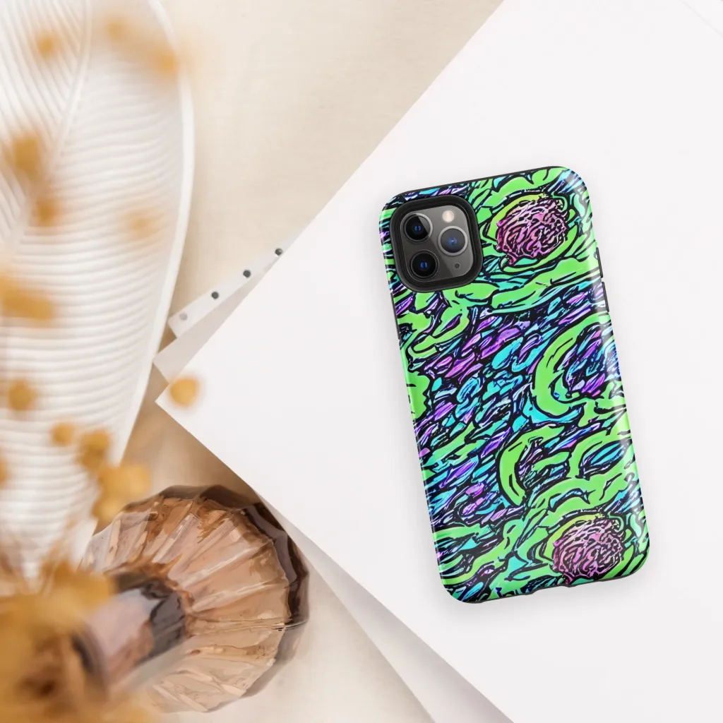 Neon Bloom Current on Tough Case for iPhone® — Front