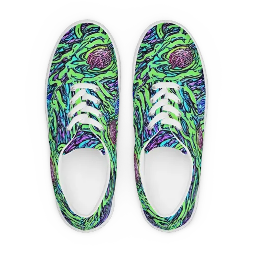 Neon Bloom Current on a Men's Lace-Up Canvas Shoes