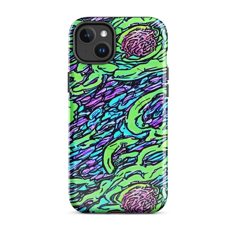 Neon Bloom Current on MagSafe Tough Case for iPhone® — Front
