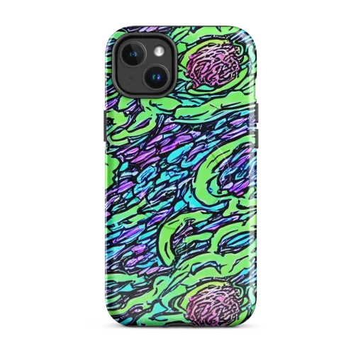 Neon Bloom Current on a MagSafe Tough Case for iPhone®