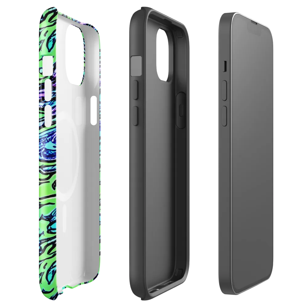 Neon Bloom Current on MagSafe Tough Case for iPhone® — Front