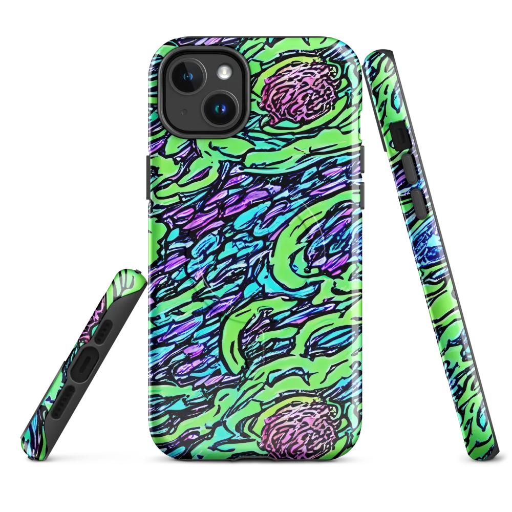Neon Bloom Current on MagSafe Tough Case for iPhone® — Front