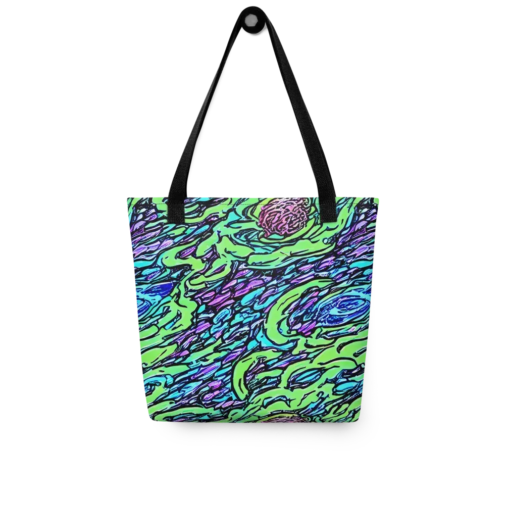 Neon Bloom Current on Tote Bag — Front
