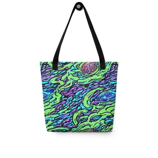 Neon Bloom Current on a Tote Bag