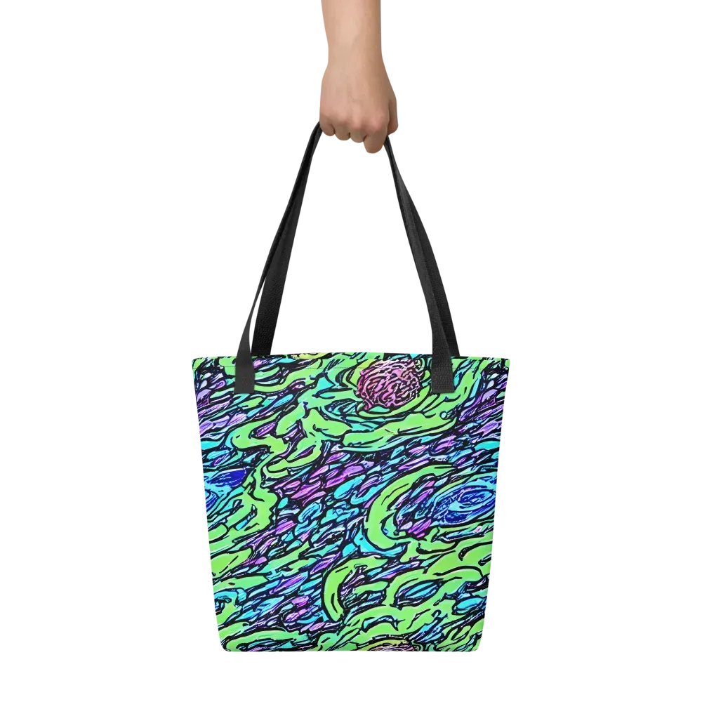 Neon Bloom Current on Tote Bag — Front