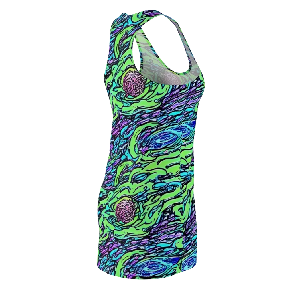 Neon Bloom Current on Racerback Dress — Back Side