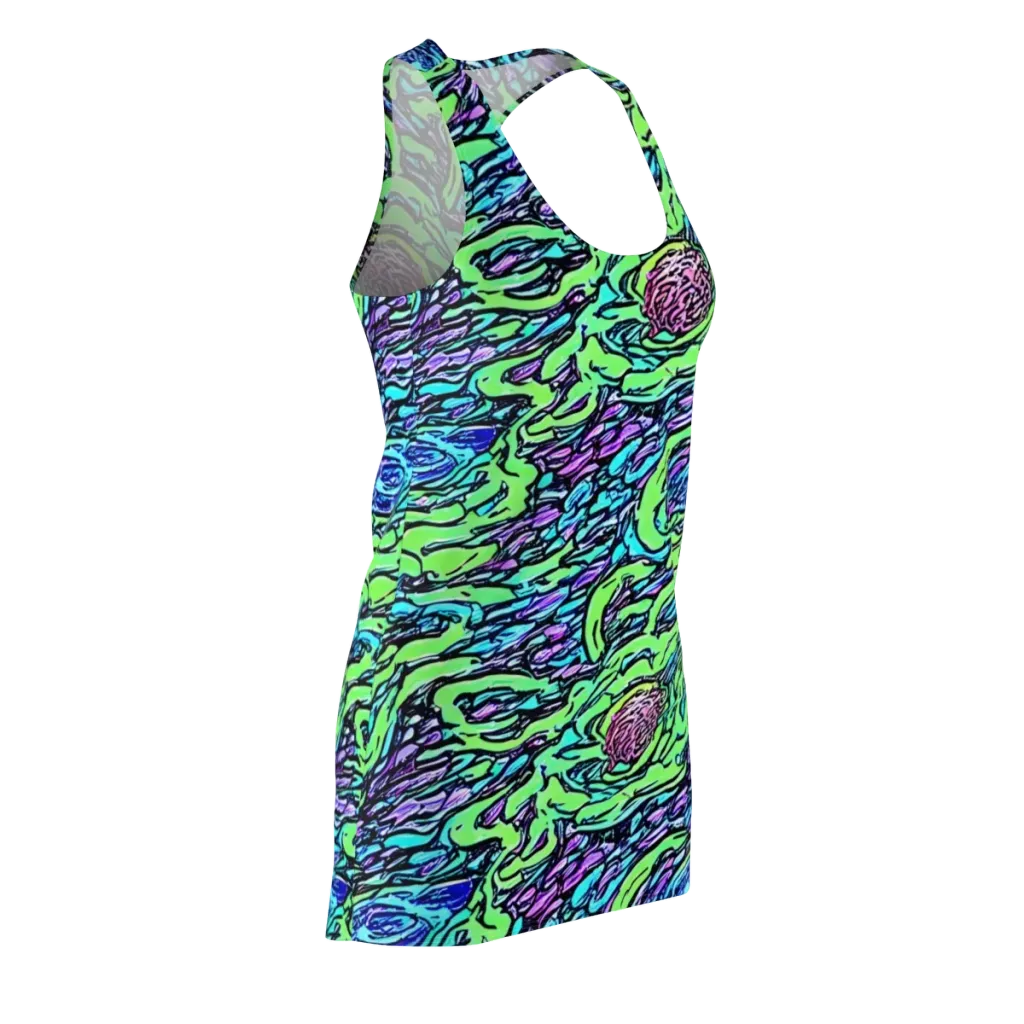 Neon Bloom Current on Racerback Dress — Front Side