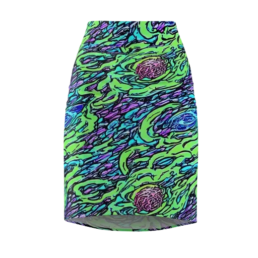 Neon Bloom Current on a Pencil Skirt