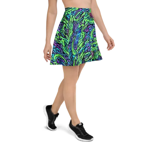 Neon Bloom Current on a Skater Skirt