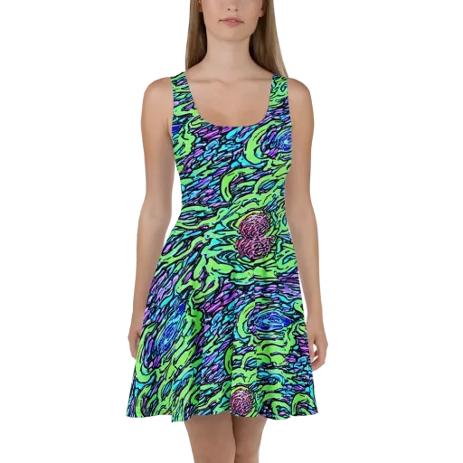 Neon Bloom Current on a Skater Dress